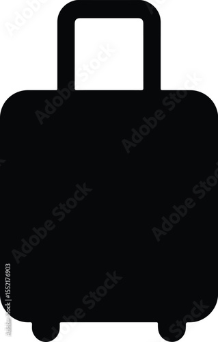 Silhouette travel suitcase luggage baggage journey vacation Vector Illustration