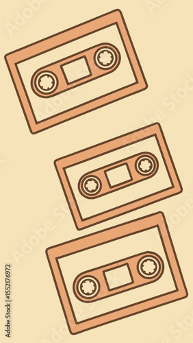 Retro audio cassette tape illustration with stylized design suitable for design projects