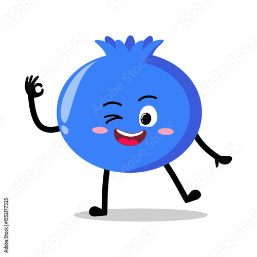 Cute Hand Drawn blueberry OK okay sign