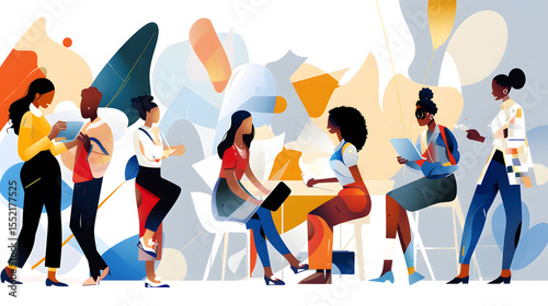 Minimal vector people diverse modern A clean flat illustration