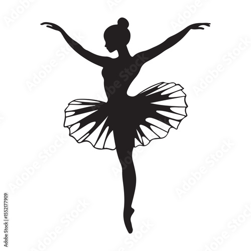 

ballet dancer logo silhouette vector, ballet silhouette ballerina logo icon silhouette, ballet jumping dancer female dancer action pose black silhouette isolated on white background.