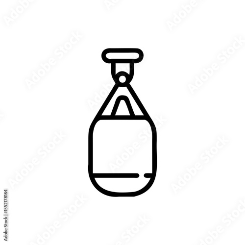 Handdrawn Line Art Hanging Punching Bag Fitness Gym Icon Symbol vector