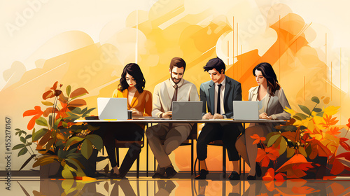 Minimal vector people diverse modern A clean flat illustration