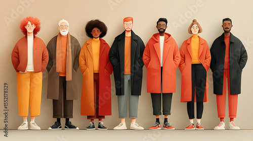 Minimal vector people diverse modern A clean flat illustration
