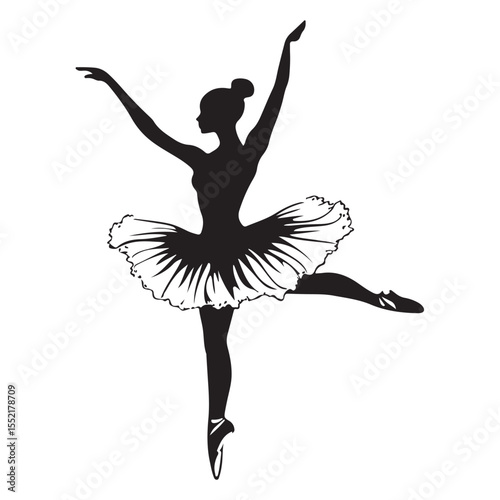 

ballet dancer logo silhouette vector, ballet silhouette ballerina logo icon silhouette, ballet jumping dancer female dancer action pose black silhouette isolated on white background.