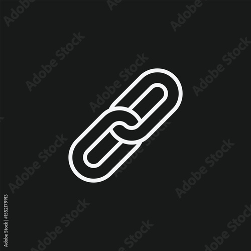 Link Icon with Interlocked Chain Symbol for Website Hyperlinks, URL Connections, SEO Backlinks, and File Attachments