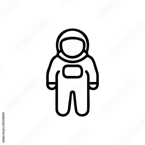 Handdrawn Line Art Astronaut Spaceman Icon vector