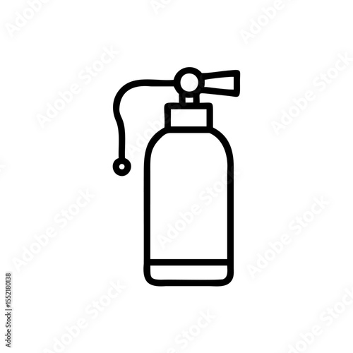 Handdrawn Line Art Space Perfume Atomizer Bottle Icon vector