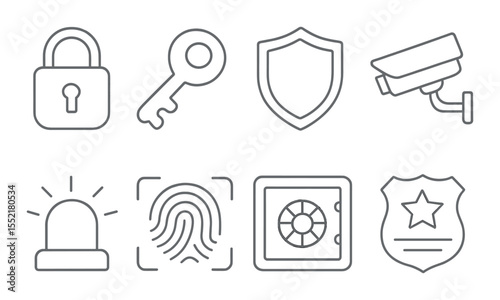 Security and protection 3d icons set – surveillance, safety, and privacy symbols