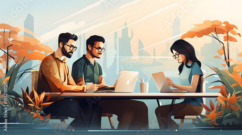 Minimal vector people diverse modern A clean flat illustration