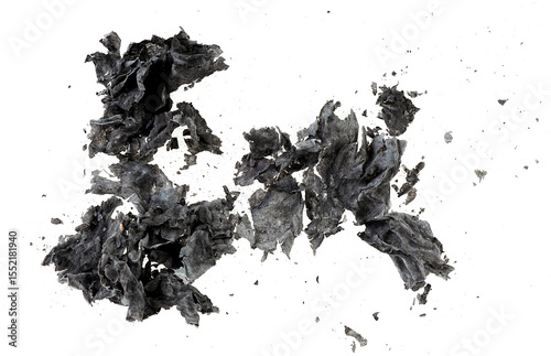 Photos Burnt paper isolated on a white background, top view