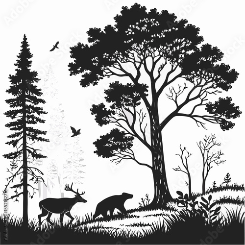 black-silhouette-vector-of-forest-scenes--white-ba