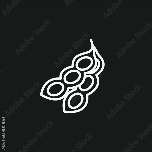 Soybean and Edamame Pod Icon for Healthy Vegan Protein, Japanese Appetizers, and Non-Dairy Milk