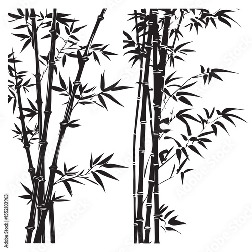 bambus silhouette vector illustration 