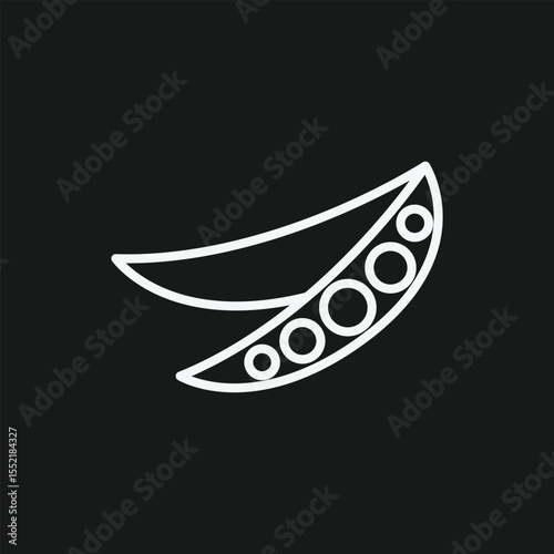 Green Pea in Pod Vegetable Icon for Healthy Vegan Ingredients and Savory Rice Dishes
