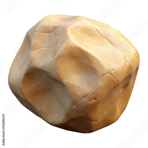 Tan irregular rock isolated on black background