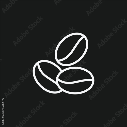 Roasted Coffee Bean Icon for Brewing Espresso, Lattes, and Traditional Arabic Qahwa at a Cafe