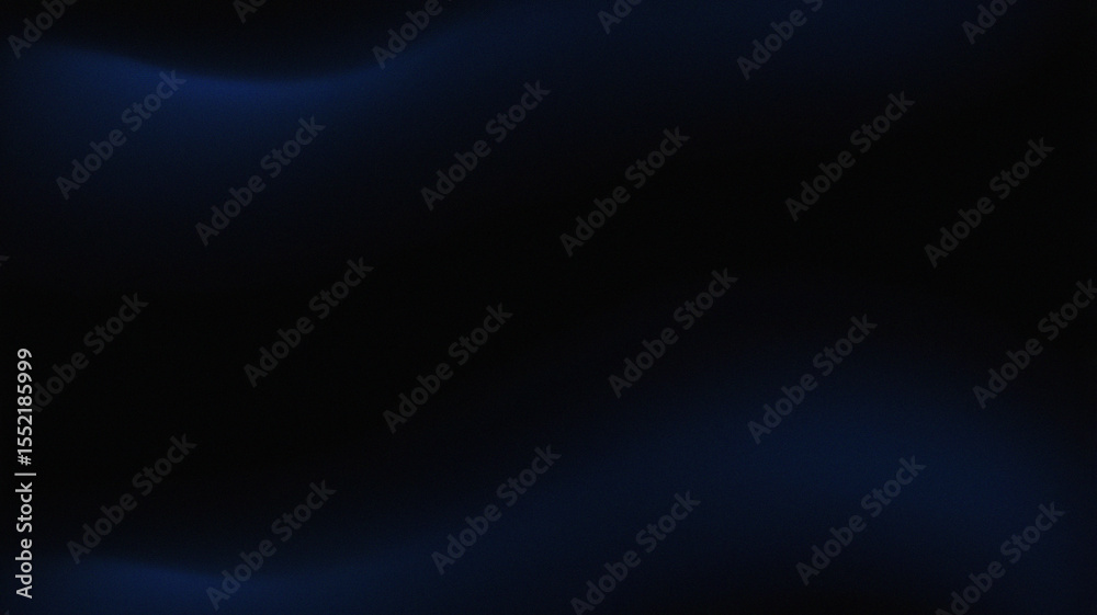 Fototapeta premium Black dark blue navy indigo abstract background. Color gradient ombre blend. Smooth wave lines. Soft glow neon light. Deep space tone. Elegant shimmer effect. Shadow fade mesh with blur grain