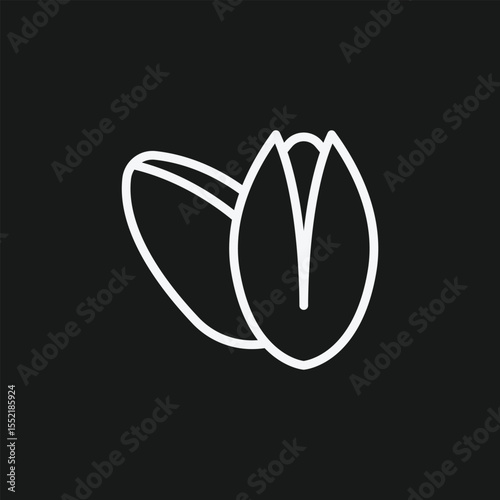 Pistachio (Fustuq) Nut Icon for Gourmet Snacks and Traditional Middle Eastern Desserts like Baklava