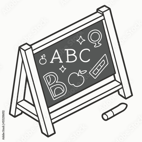 Educational ABC and Letter B Chalkboard for Learning and Teaching