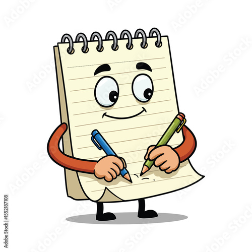 Happy Spiral Notebook Clipart Writing with Pens