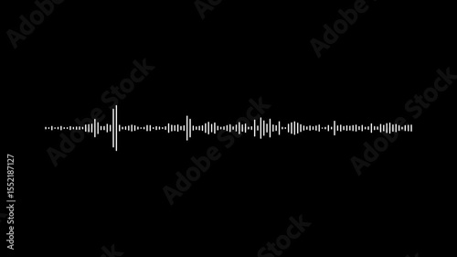 Audio wave animation isolated on black background. Sound wave audio spectrum animation with transparent background, Dynamic equalizer visual effect, Abstract sound waves, 