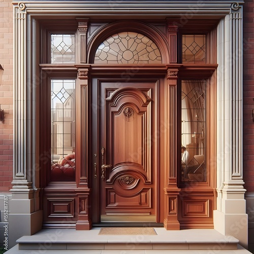 Grand Entry Through Classic Wooden Craftsmanship
