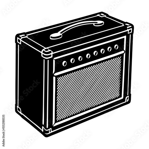 Vintage guitar amplifier vector illustration for music equipment and audio gear enthusiasts design