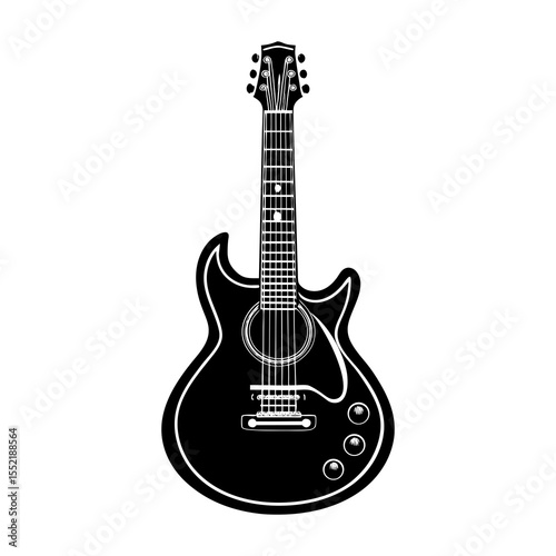 Download high quality black and white guitar vector image for music production and guitar lessons online