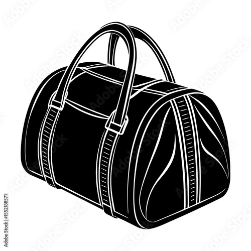 Find the perfect duffel bag black and white vector illustration for your travel and gym needs today