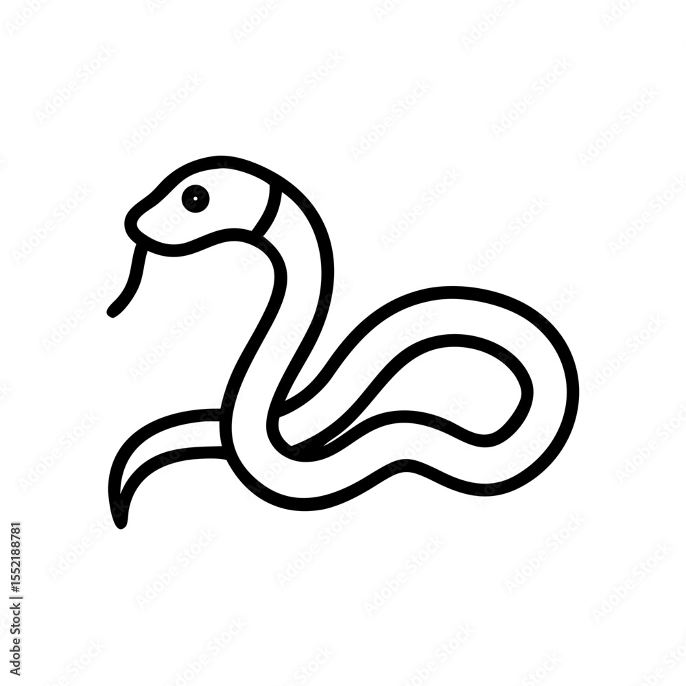 Naklejka premium black and white snake