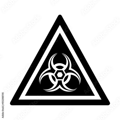 Biohazard symbol vector image, biological hazard sign, warning sign, dangerous, caution, black triangle