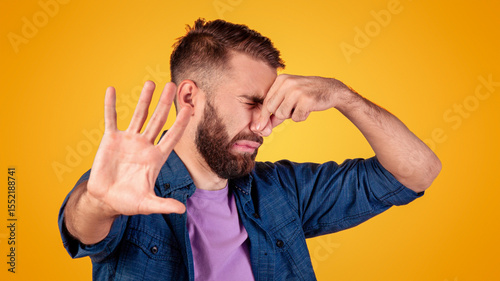 Bild auf Leinwand Terrible smell concept