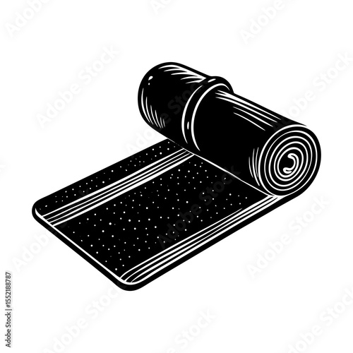 Yoga mat illustration for fitness and exercise equipment vector graphic design template element icon