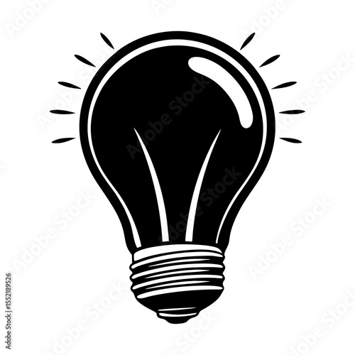 Illustration of black light bulb idea innovation creative solution inspiration concept vector design