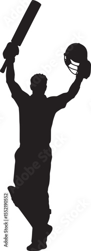 Cricket playing Silhouette