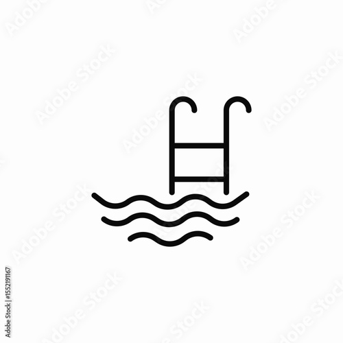 swimming ladder icon sign vector