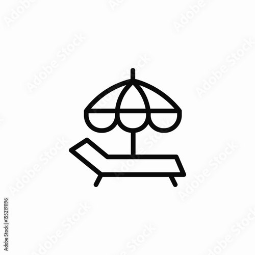 umbrella seat icon sign vector