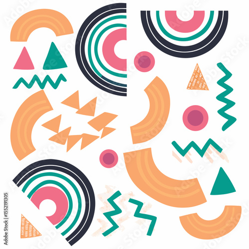 Abstract geometric shapes in playful style
