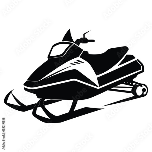 Striking Silhouette of a Modern Snowmobile Design for Winter Adventure and Recreation