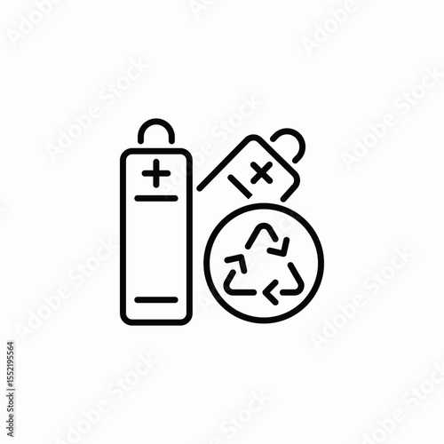 battery recycle icon sign vector