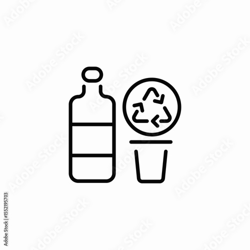 bottle recycle icon sign vector