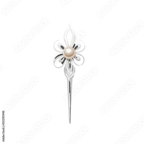 hair pin on tranparent white background