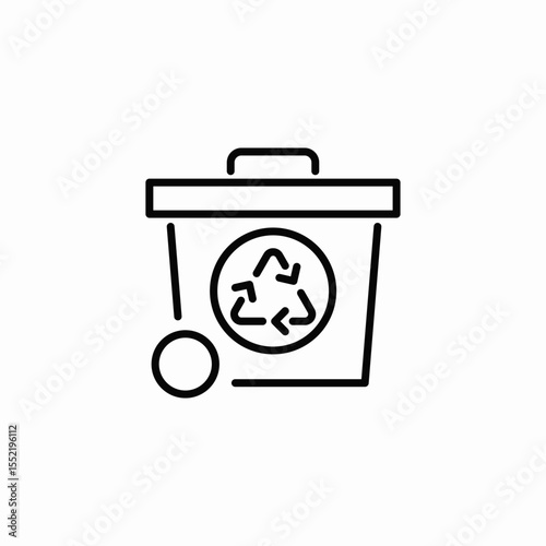 recycle lid can icon sign vector