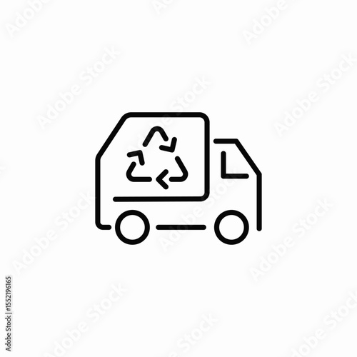 recycling van icon sign vector