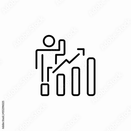 statistics climb icon sign vector