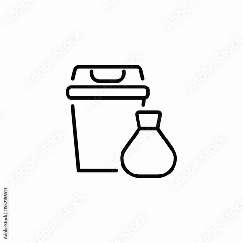 waste bag can icon sign vector