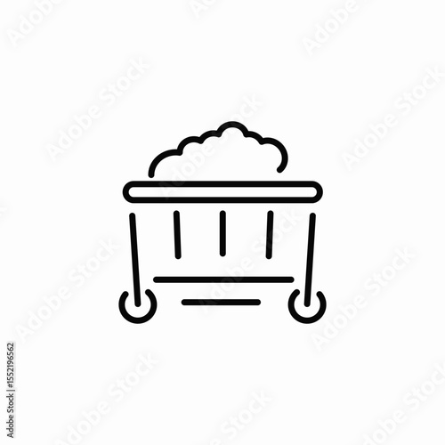 waste wheel can icon sign vector