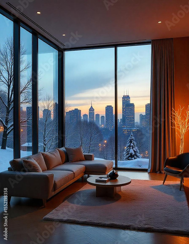 modern living room with a view