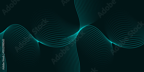 Abstract blue wave background with flowing lines and futuristic design